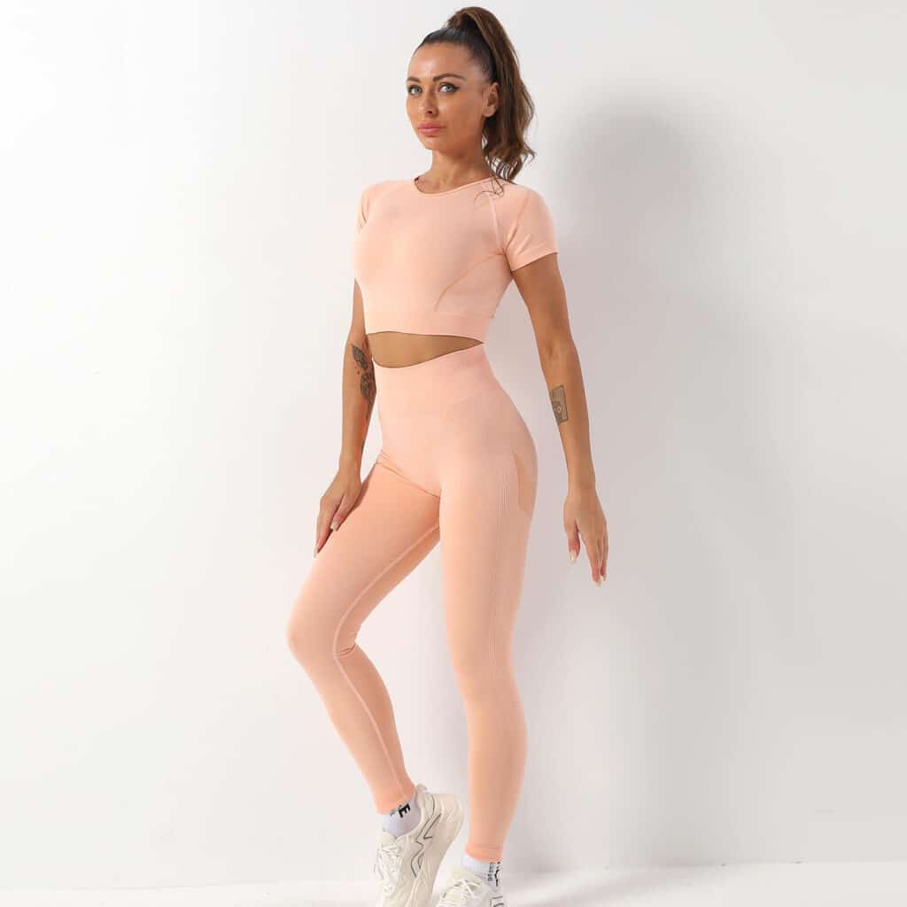 pink leggings and top set