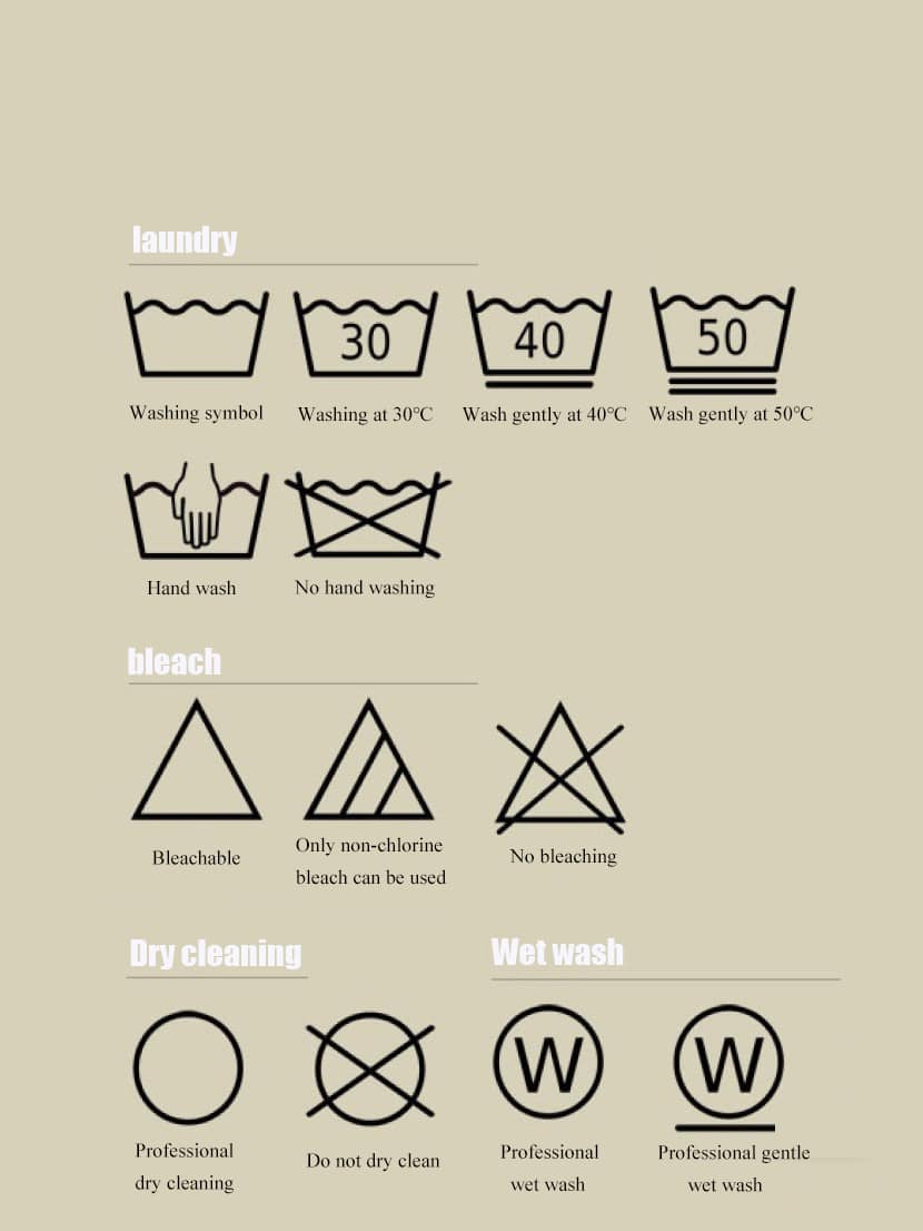 cloth wash instructions symbols