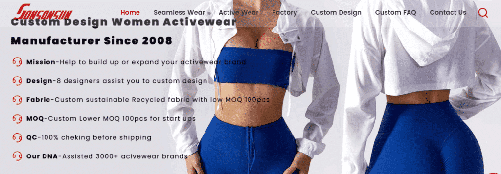 high quality activewear manufacturers