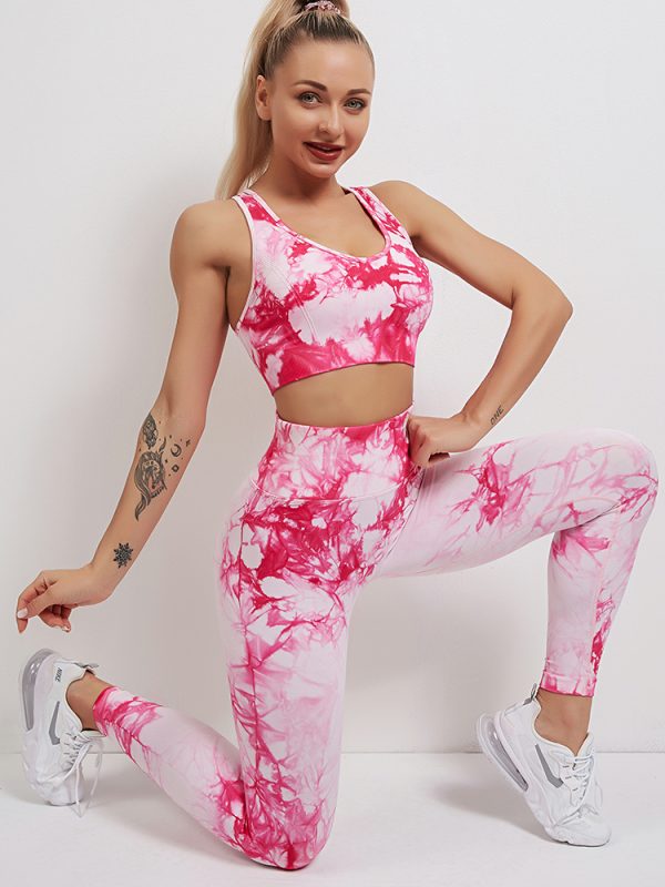 printed yoga pants pink