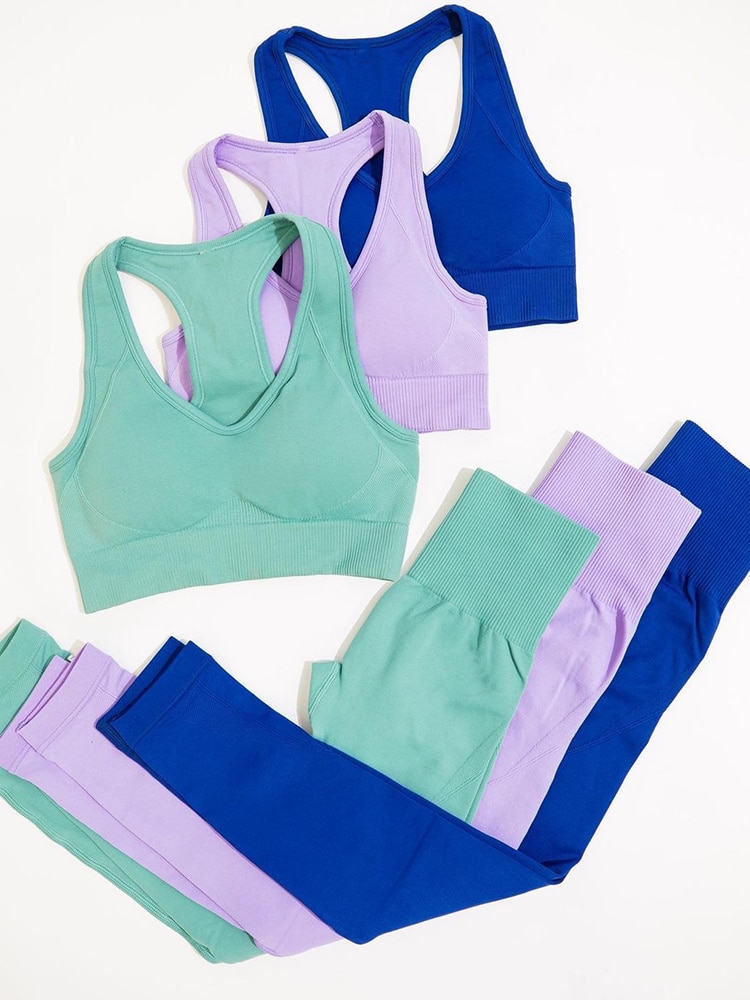 custom gym leggings and sports bra seamless