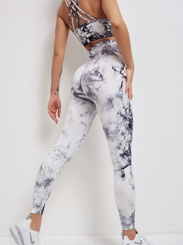 custom printed yoga pants white