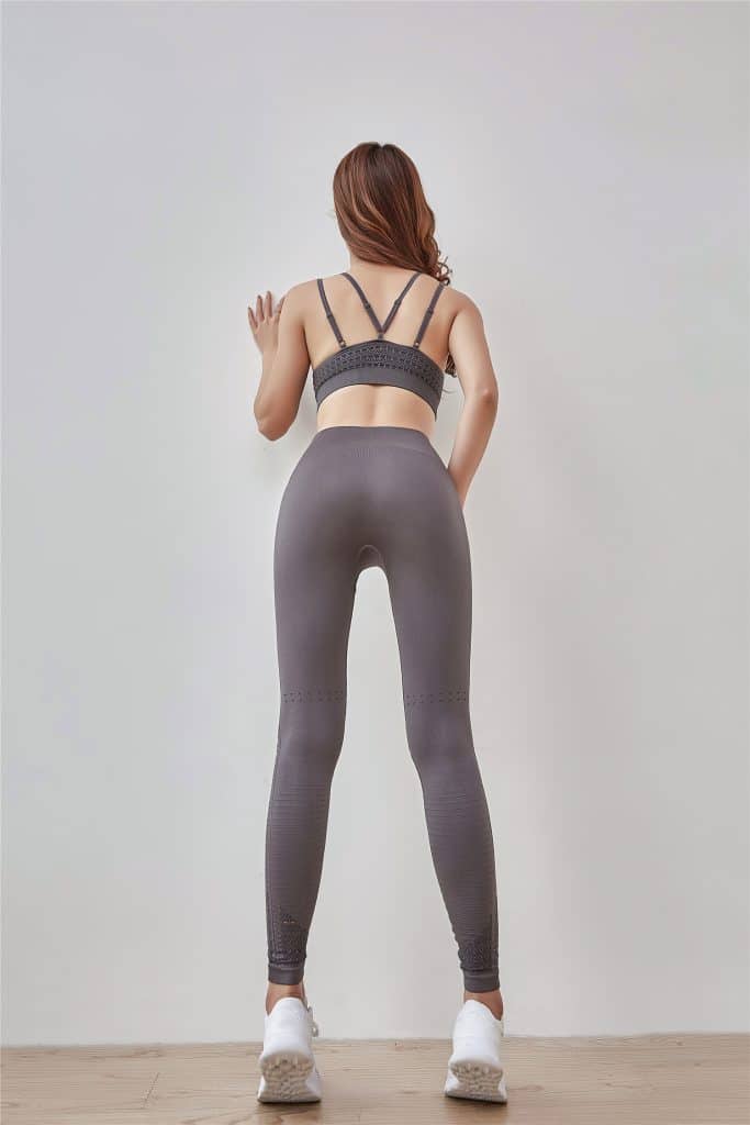 grey women's compression leggings