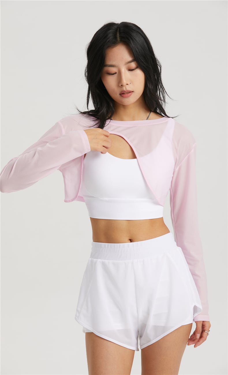 pink yoga cover up top