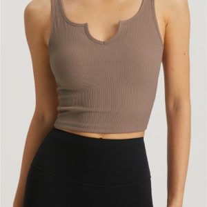 v neck padded sports bra