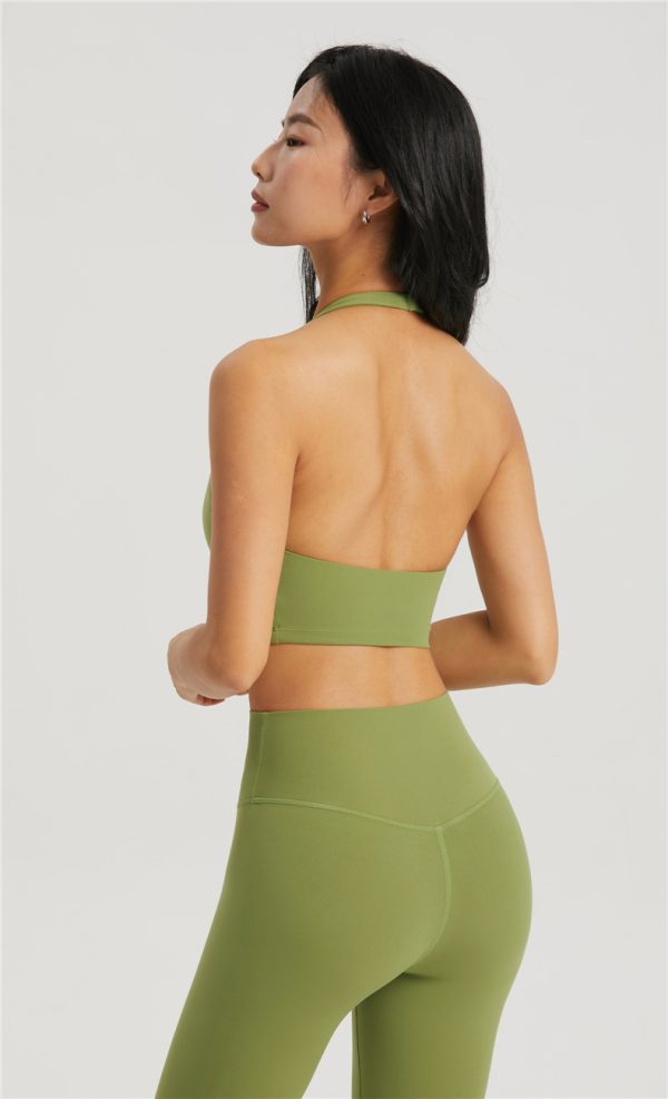 green halter sports bra